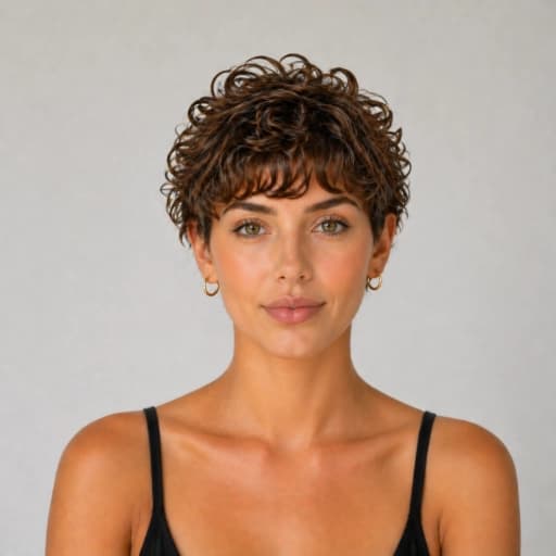 Image of Short Curly Pixie hairstyle