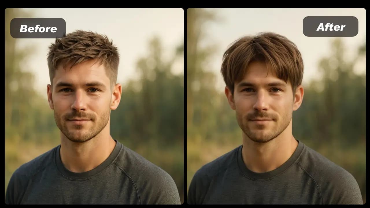 Two block haircut try on