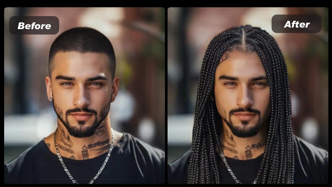 Try on box braids men styles